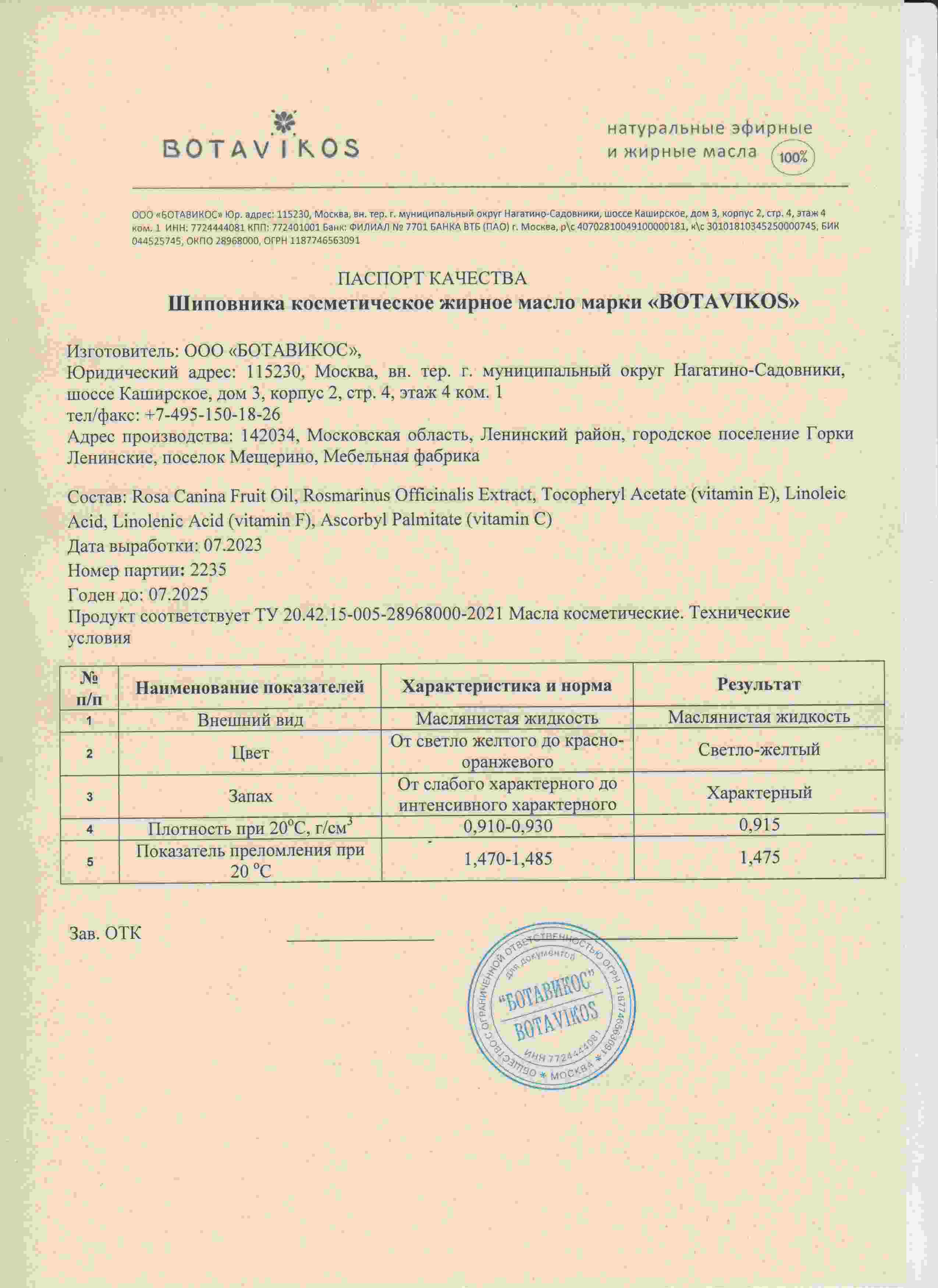 Паспорт №072023